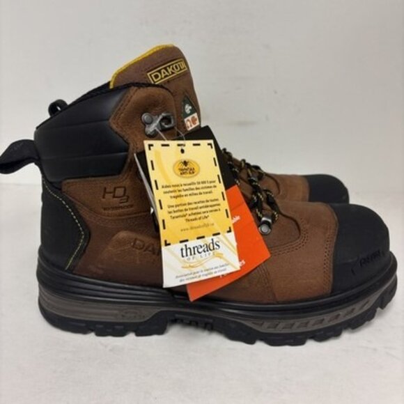 Dakota Men's 6" 6516 CTCP Hyper-Dri 3 Waterproof Safety Work Boots Brown 11M - Picture 2 of 9